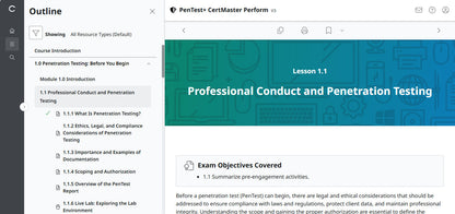 CompTIA PenTest+ CertMaster Perform  PT0-003 (V3) (12 Month Access )