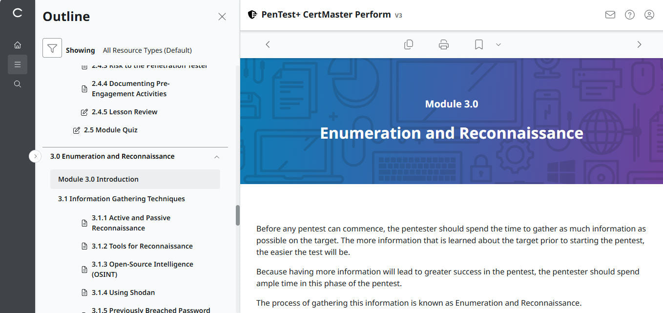 CompTIA PenTest+ CertMaster Perform  PT0-003 (V3) (12 Month Access )