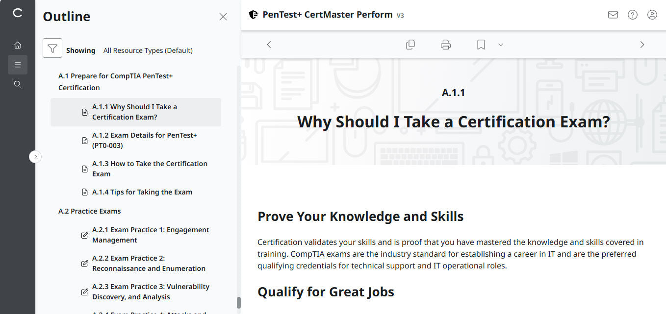 CompTIA PenTest+ CertMaster Perform  PT0-003 (V3) (12 Month Access )